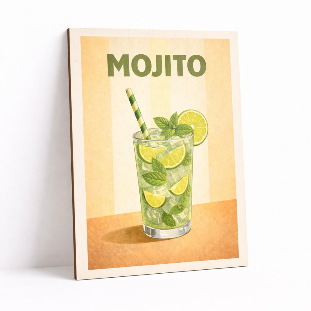 Affiche en bois - Mojito