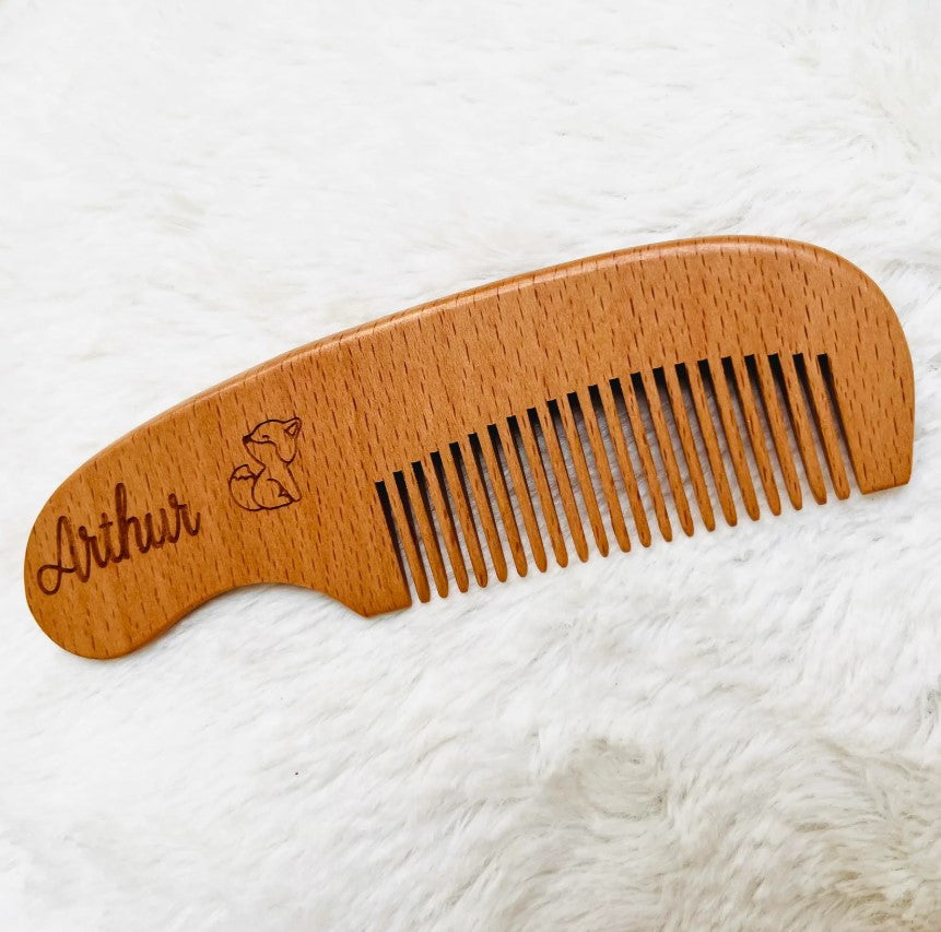 Peigne en bois bébé personnalisable