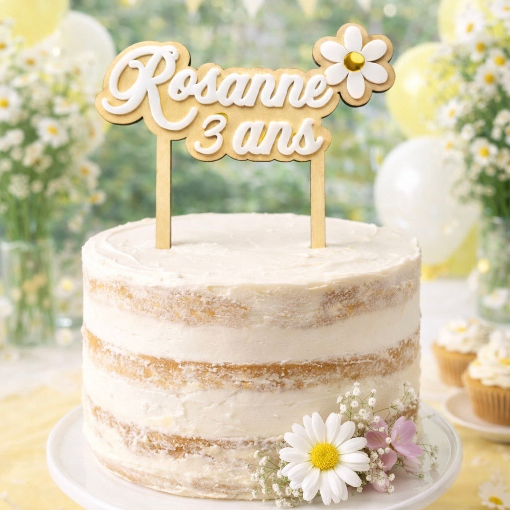 Cake Topper personnalisé : Flower power