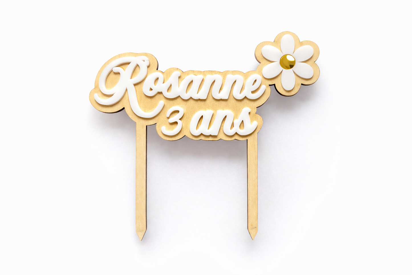 Cake Topper personnalisé : Flower power