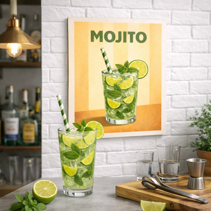 Affiche en bois - Mojito