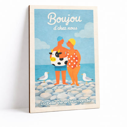 Affiche en bois - Boujou d'chez nous
