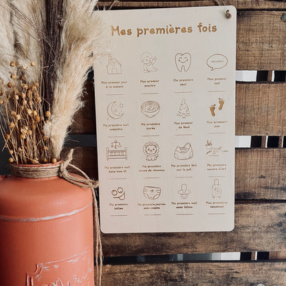 Pancarte "mes premères fois" à personnaliser