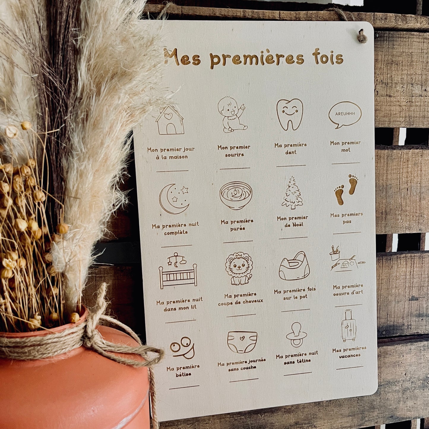 Pancarte "mes premères fois" à personnaliser