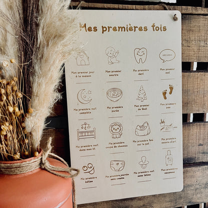 Pancarte "mes premères fois" à personnaliser
