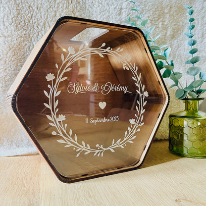 Urne à enveloppes personnalisée en bois