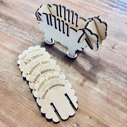 Lot de dessous de verres en bois avec support personnalisable