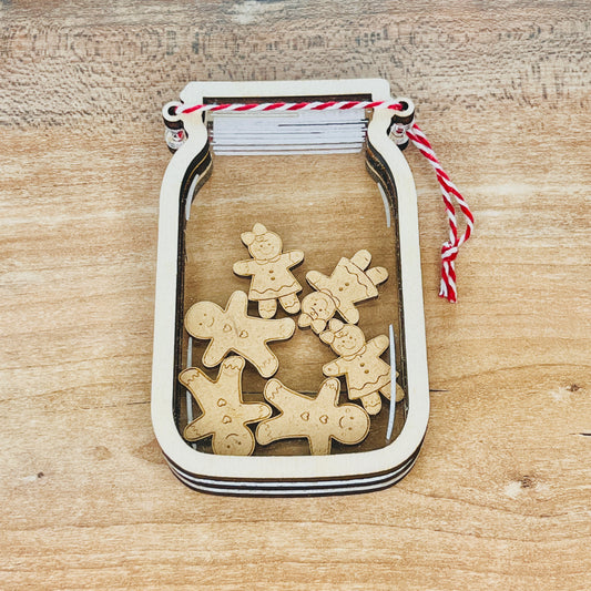Suspension de Noël : Bocal pains d'épices famille